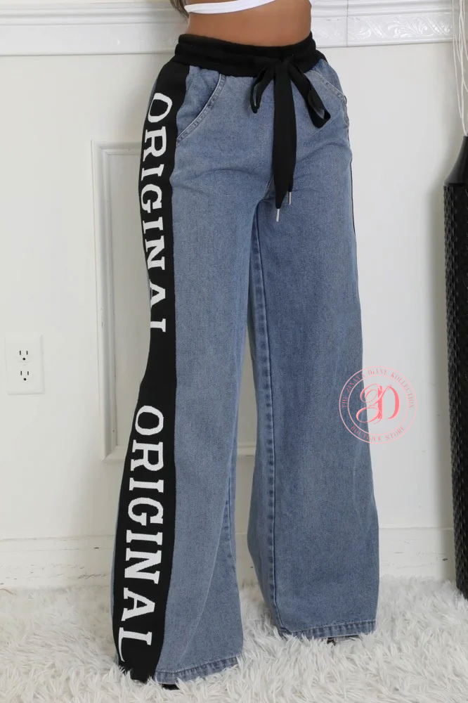 Graphic Denim Joggers