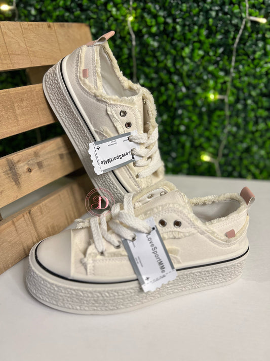 Trendy Distressed Platform Sneakers