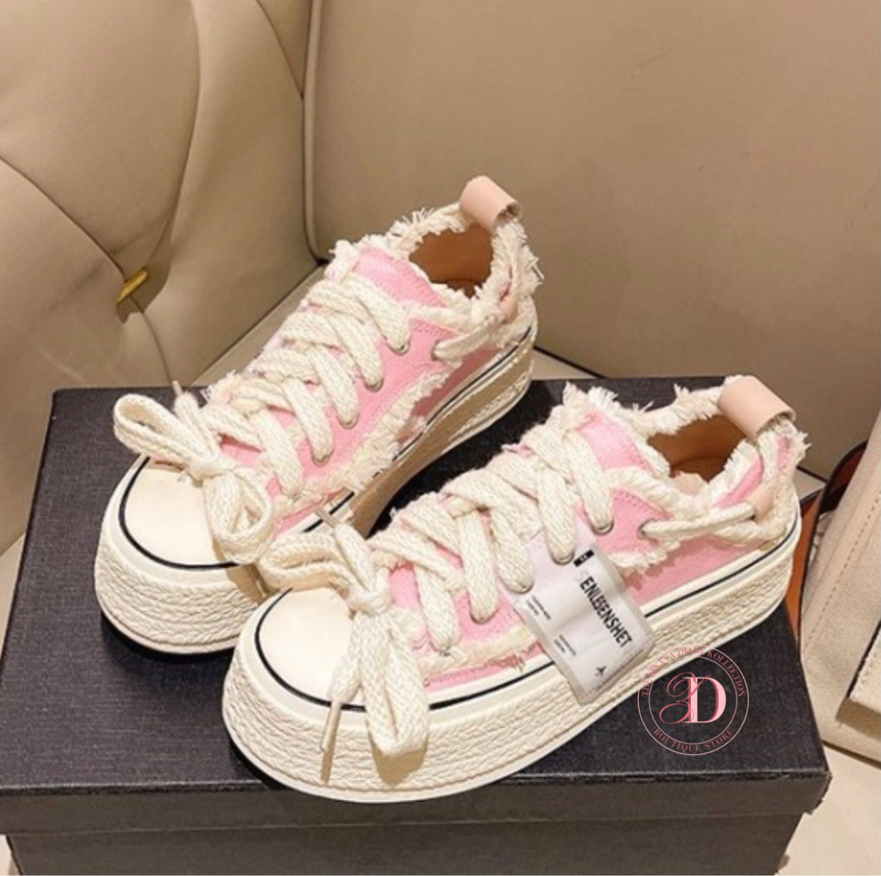 Trendy Distressed Platform Sneakers