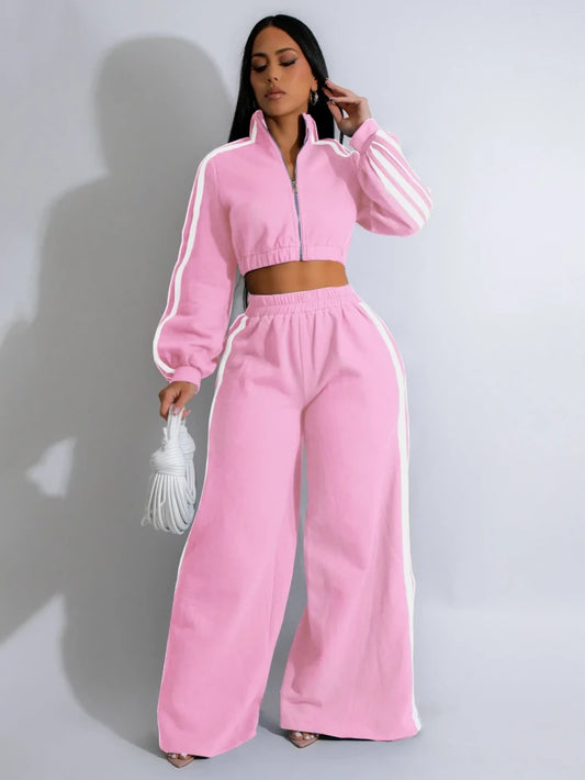 Stripped Fleece 2-Piece Set