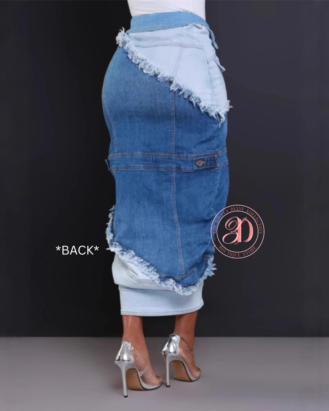 Patchwork Denim Skirt