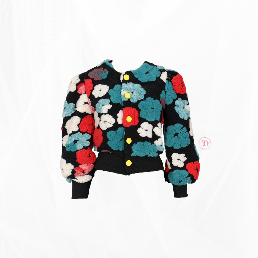 Flower Print Fitted Jacket