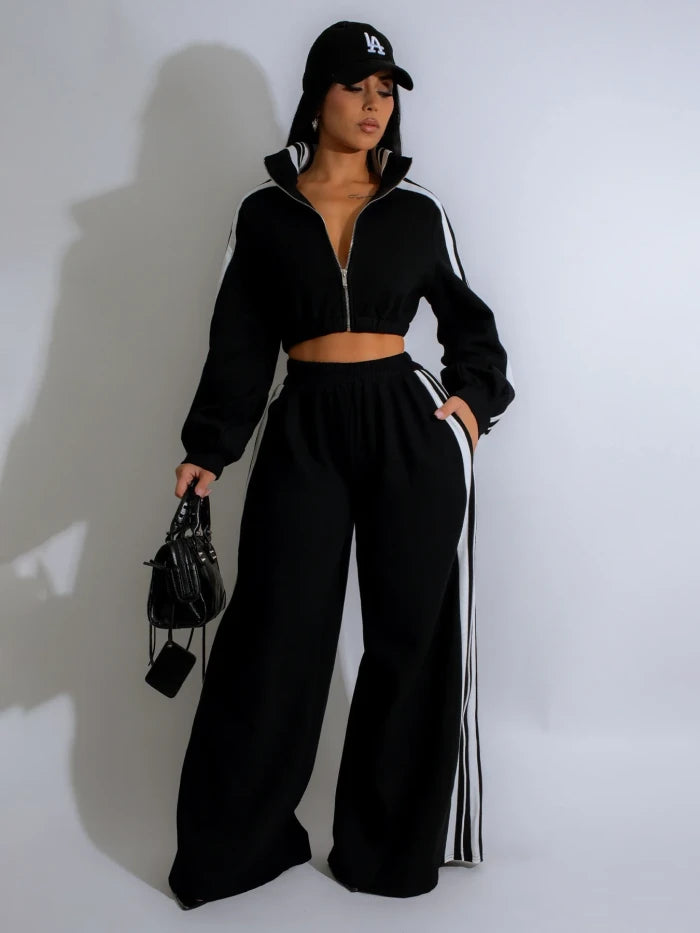 Stripped Fleece 2-Piece Set