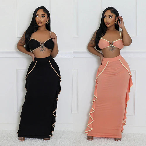 2-Piece Ruffle Skirt Set