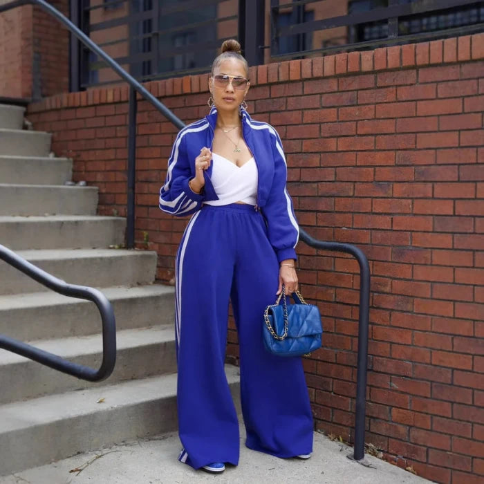 Stripped Fleece 2-Piece Set
