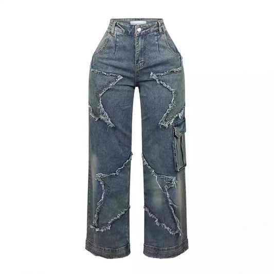 Distressed Star Jeans